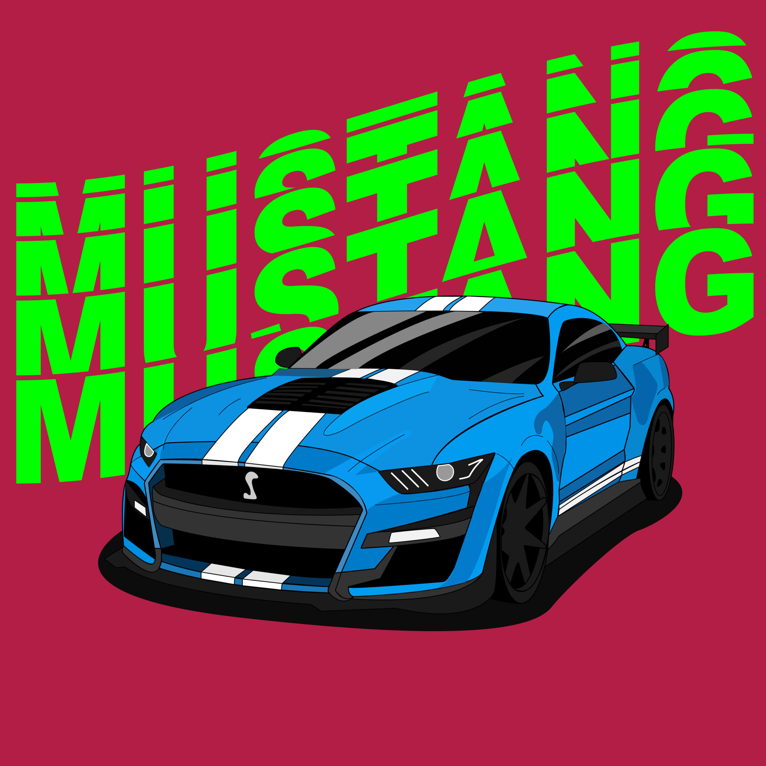 Mustang texto elevado